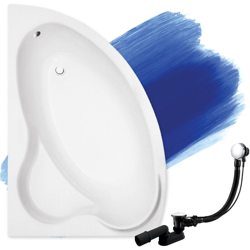 Baignoire Bain d'angle 160x100 Gauche, Siphon de bain et pieds (support) - Set 3en1 - Fabriqué en ue Badland ada