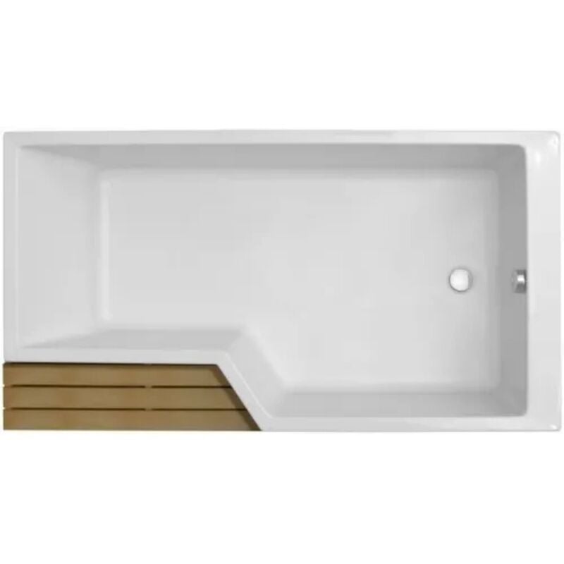 Jacob Delafon - Baignoire bain douche antidérapante Neo, blanc mat 180 x 90, droite