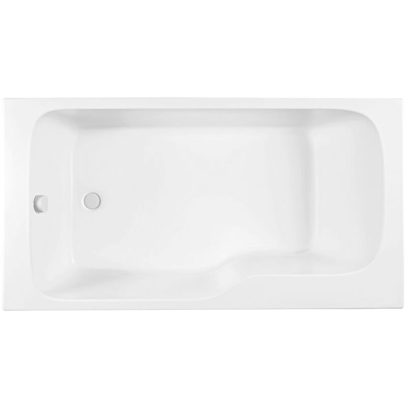 Jacob Delafon - Baignoire bain douche Malice, antidérapant, version Gauche 160x85cm, Blanc mat