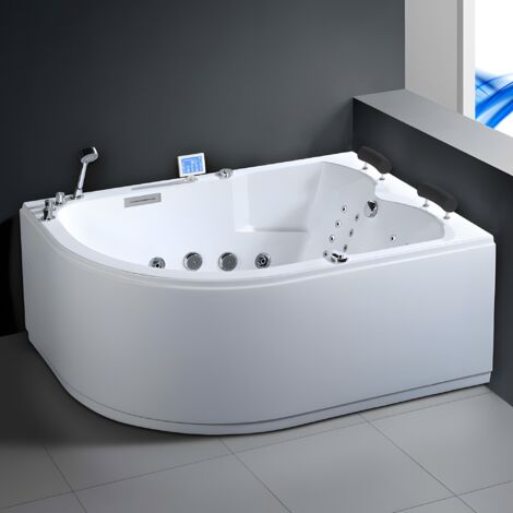 Baignoire balnéo asymétrique 170x120 cm SIRIUS DROITE IDYNAMIC