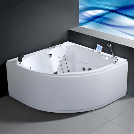 Baignoire balnéo d'angle 150x150 cm AQUA GAUCHE IDYNAMIC