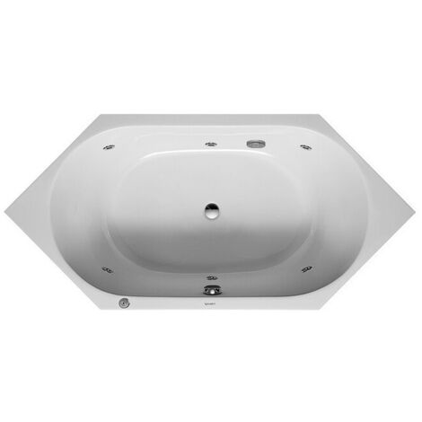 Baignoire balnéo hexagonale D-CODE 140 l 190x90 blanc, 2 dossiers Jet Project