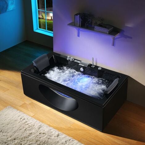 BOREAL SAUNA Baignoire balneo RIVIERA BLACK 1 place ARCHIPEL® 180x90