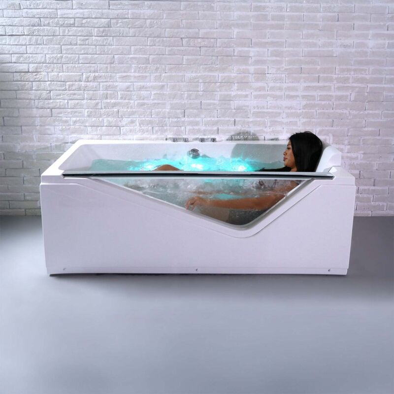 Baignoire balnéo droite INDRA Wave L170xl80xH63cm, by SPALINA