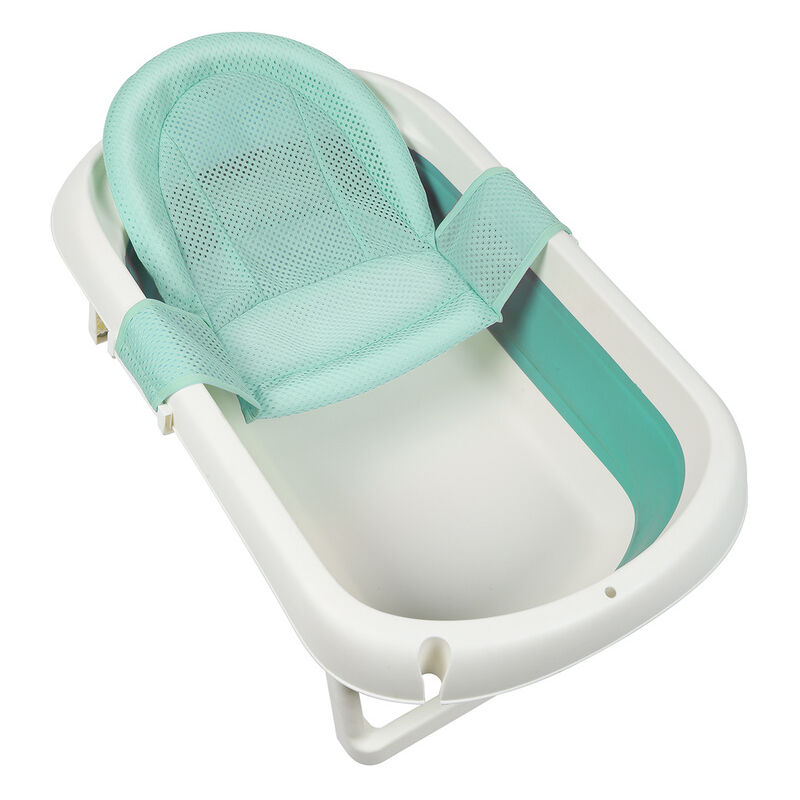 Jopassy - Baignoire bébé avec thermomètre, tapis de bain et gobelet de lavage pour bébé - Pliable - Pour bébé à partir de 0 à 3 ans (bleu)