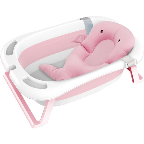 VINTEKY® Baignoire pliable bébé pliante évolutive, bassin bébé baignoire, Oreiller coussin de baignoire, avec Thermomètre