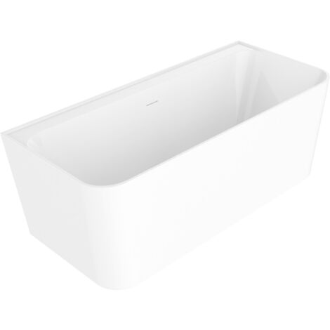 Baignoire COMODA - 170x75 cm - Blanc brillant - Gain de place - avec siphon et clic-clac