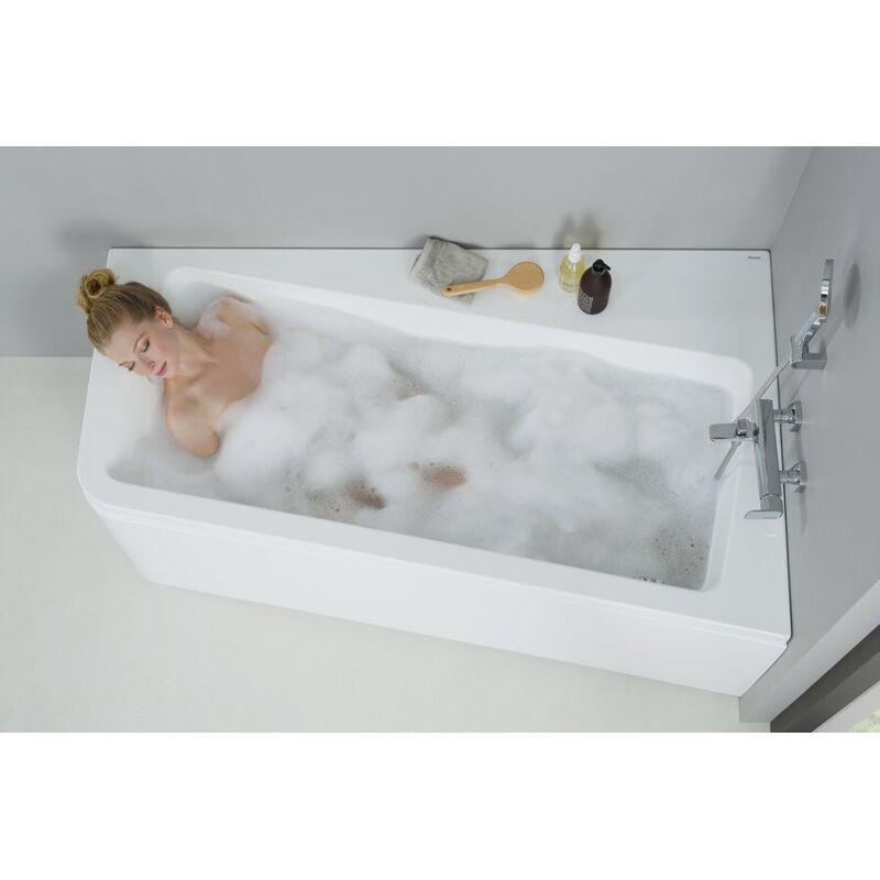 Baignoire acrylique asym&eacute;trique 10&deg; (Blanc Alpin - 170 - Gauche - Sans tablier)