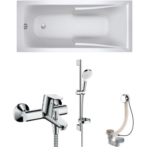 Baignoire Corvette Jacob Delafon et mitigeur mural Hansgrohe