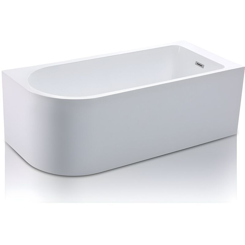 Vente-unique - Vasca Angolare 240 Litri 170 X 75 X 58 Cm Bianco - Angolo A Destra - Anika