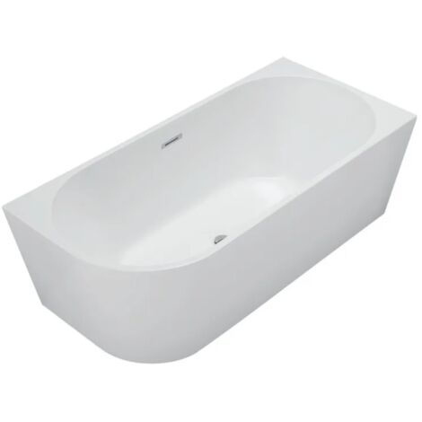 Baignoire d’angle droite – 160 x 75 cm – Blanc brillant – LUXA