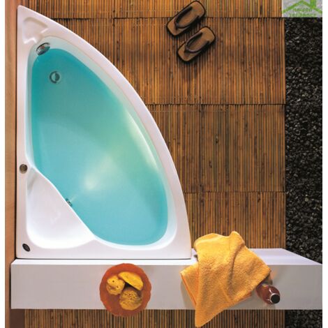 Baignoire d'angle en acrylique lucite KONCHILI 125x90x33 cm-Gauche-90 --