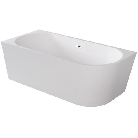 Baignoire d’angle gauche dorée glam avec bonde blanc 150x70 ZOYA