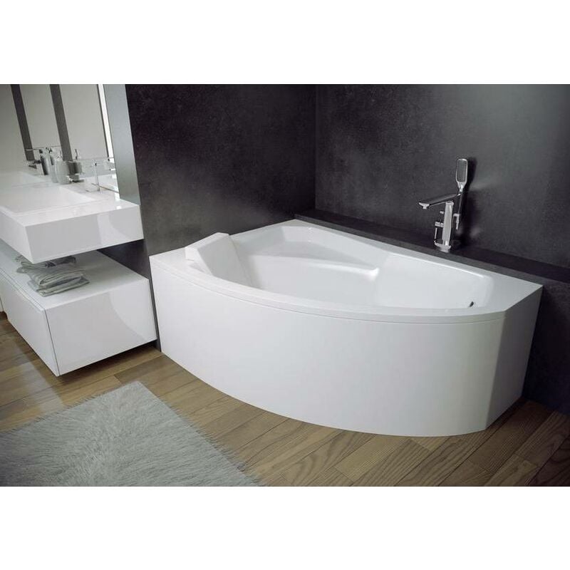 Azura Home Design - Baignoire d'angle gauche rima 130/140/150/160/170 cm avec tablier - 160cm
