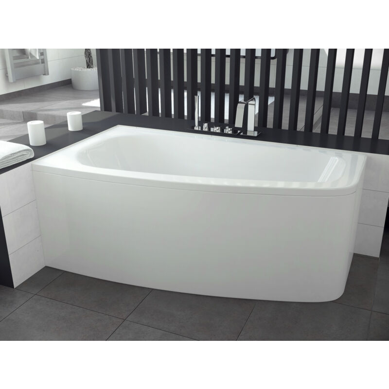 Azura Home Design - Baignoire d'angle luna 150 cm avec tablier - Gauche