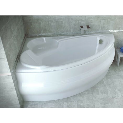 AZURA HOME DESIGN Baignoire d'angle NOVA 140/155/170cm Gauche avec tablier - Dimensions: 140cm