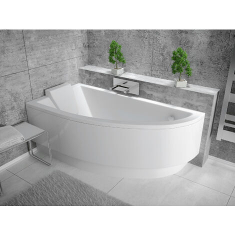 Baignoire D Angle Oriego 140 Cm Gauche Avec Tablier Noir Mp 2504 140gahd