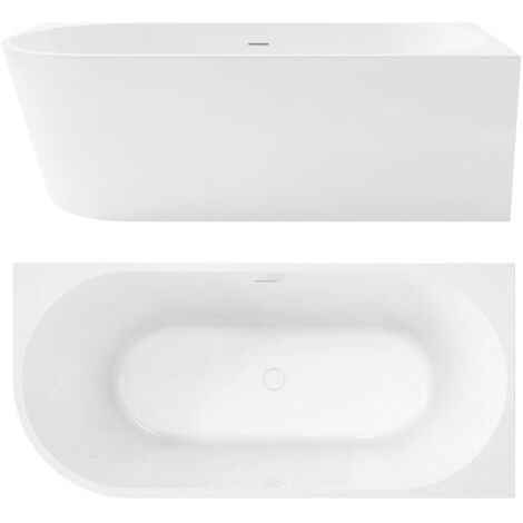 Baignoire D’Angle Rea Bellanto 160 White droite Capuchon noir