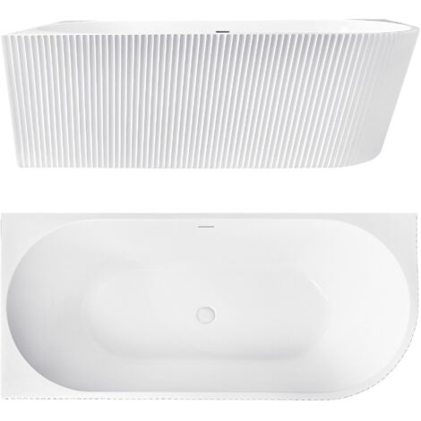 Baignoire D’Angle Rea Wenus 170 White Left Capuchon or brossé