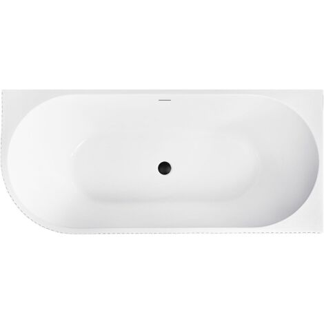 Baignoire D’Angle Rea Wenus 170 White Right Capuchon cuivre brossé