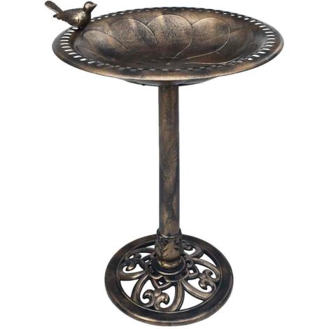 Baignoire de jardin pour oiseaux Bronze Plastique - Luxueux Chic-742444
