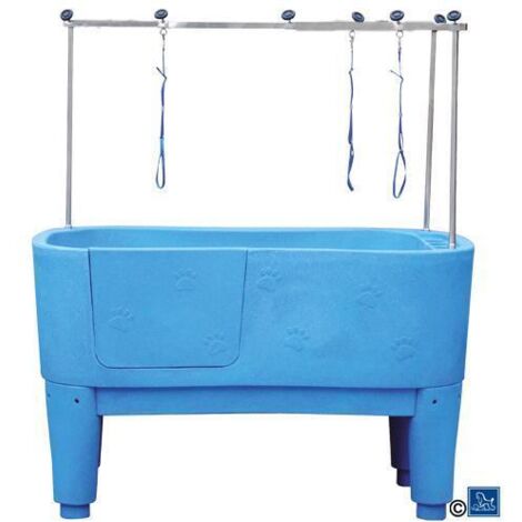 Baignoire de toilettage grise Polyéthylène sur pieds