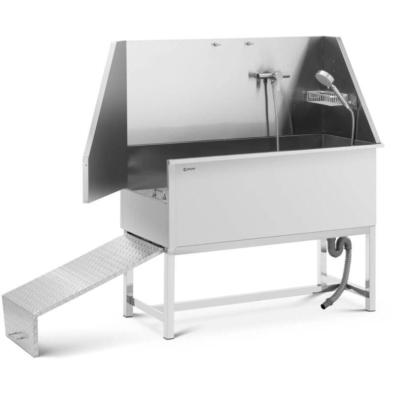Baignoire de toilettage pour chien Inox jusqu'à 60 kg Avec rampe