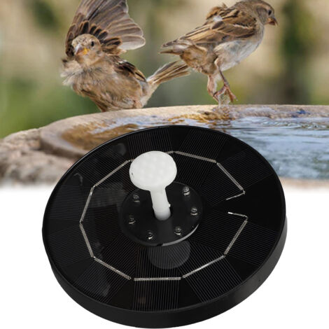Baignoire d'oiseau solaire avec fontaine LED multicolore pour jardin - 3.5W RGB avec tête de pulvérisation transparente et batterie intégrée
