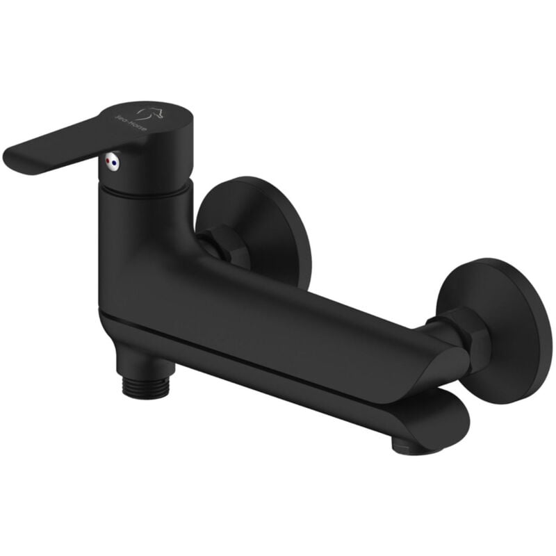 Mitigeur baignoire-douche noir avec bec rabattable et mobile yo