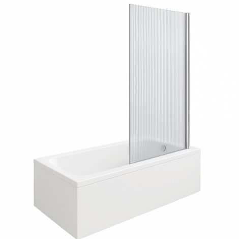Baignoire droite DURAVIT D-Code 1700x750mm + Pare bain droit AURYS Raywall chromé