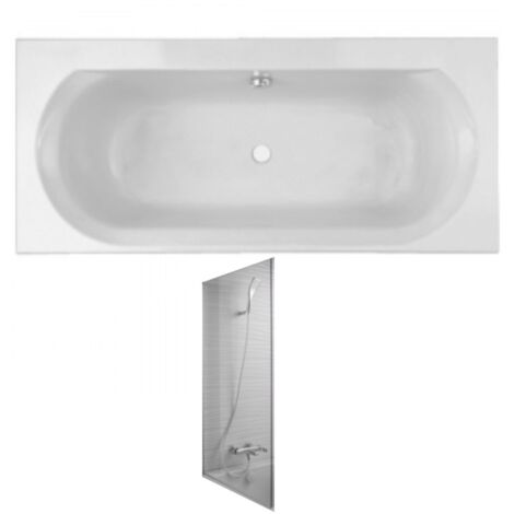 JACOB DELAFON Baignoire droite Elise + pare bain acrylique,