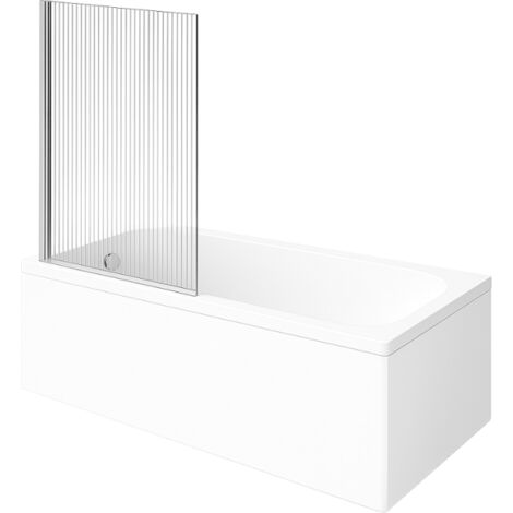 Baignoire droite VILLEROY & BOCH Architectura acrylique 170 x 70 cm  + Pare bain gauche AURYS Raywall chromé
