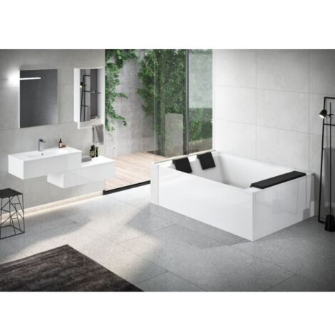 Baignoire duo NOVELLINI DIVINA DUAL 190x140 cm-Blanc-Gauche-Blanc-140 --
