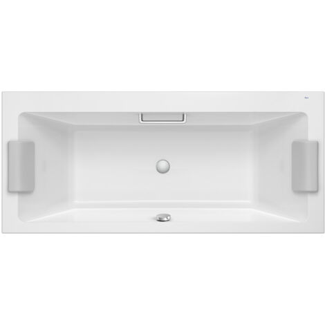 Baignoire en acrylique rectangulaire à encastrer "VYTHOS Biplace" Balnéo Total 1800 x 800mm BLANC - Roca