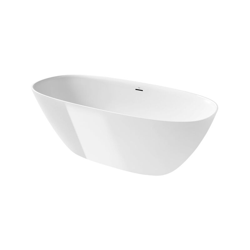 Roca - Baignoire en îlot ariane 240L en Stonex avec vidage et siphon - Blanc