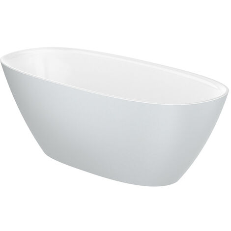 Baignoire en îlot ARIANE 240L en Stonex avec vidage et siphon - Perle