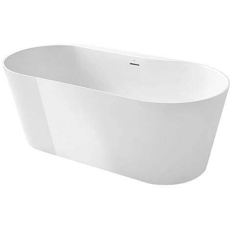 Baignoire en îlot RAINA 315L en Stonex avec vidage et siphon - 1600 x 800 mm