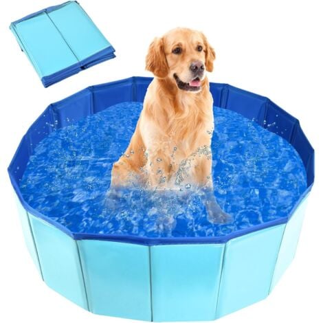 Piscine Pour Chien - Antidé - Pataugeoire Pliable - 150 Cm - Tapis D' Arrosage - Bain D'été - Animalerie