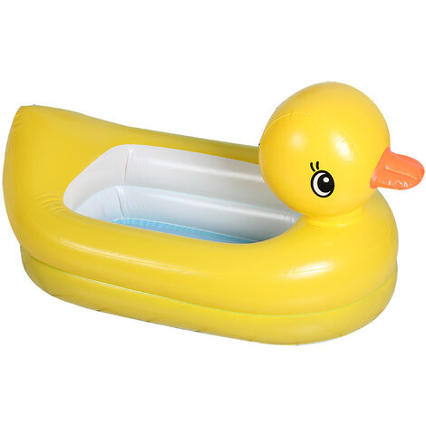 Baignoire Gonflable Évolutive pour enfant Baignoire de baignoire de bébé gonflable de piscine de PVC de bébé （Jaune）Macaron