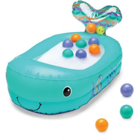 Baignoire gonflable INFANTINO Baleine - Balles de jeu et thermetre intégré - 76 x 45 cm