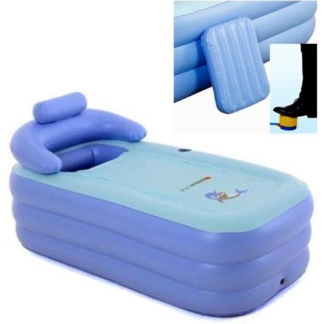 Baignoire Gonflable Pliante en PVC - Détachable - Adulte - Bleu