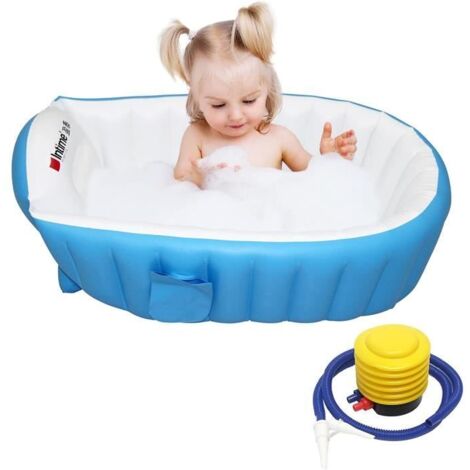 Baignoire Gonflable pour Bébés FOLAYA - Anti-Glissante et Pliable - Pour 0-3 ans - Bleu