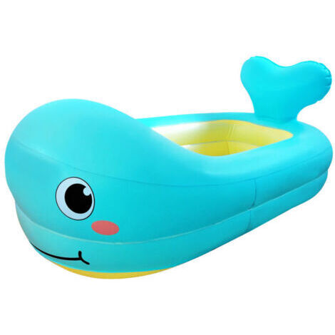 Baignoire gonflable pour enfants, baignoire portable en forme de baleine mignonne, piscine pour enfants étanche, siège de voyage avec coussin épais pour la salle de bain et les voyages en famille.