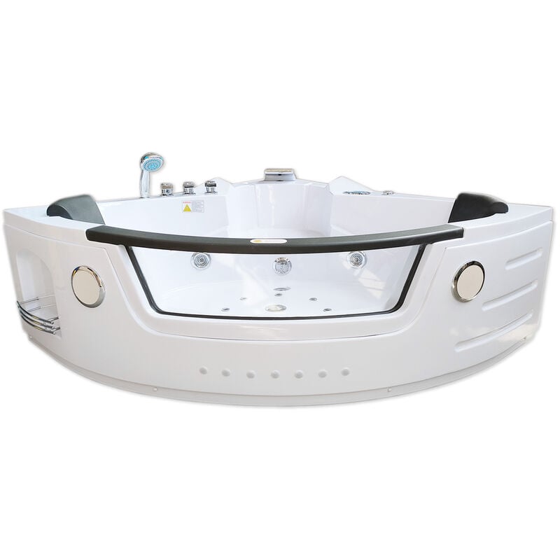 Eliteshopping - Baignoire Hydromassage Chromotherapie 140 x 140 cm avec chauffage et double pompe 20 jets – Camelia