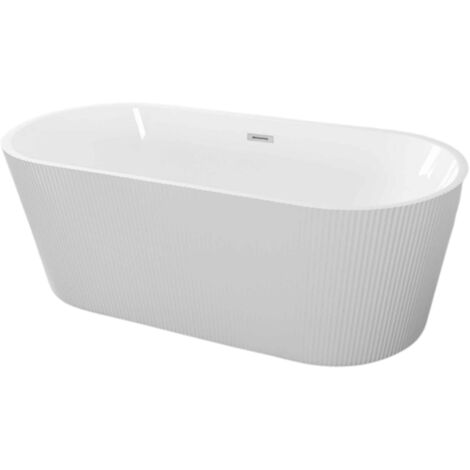 Baignoire îlot – 170 x 75 cm – Blanc brillant rainuré– MAGNOLIA