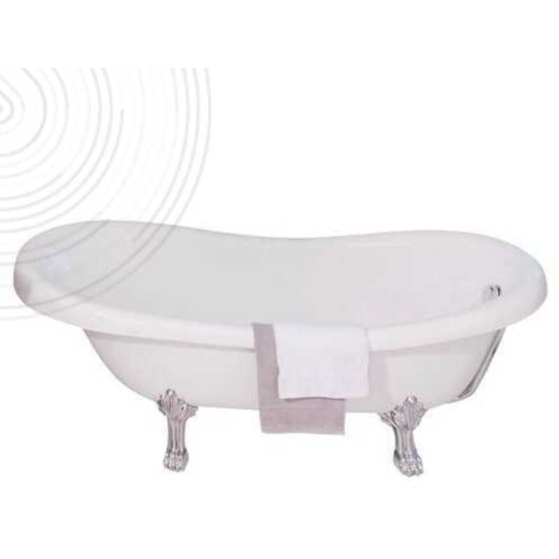 Ondee - Baignoire retro 1900 - Baignoire îlot 170x75cm - Acryl. renforcé 12mm - Blanc