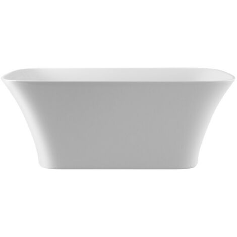 Baignoire îlot blanc mat avec bonde dorée ASSOS S-LINE 160x70