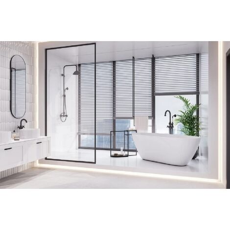 Baignoire îlot blanc mat avec bonde dorée MOYA 160x68