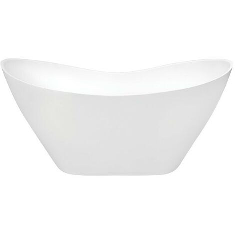 Baignoire îlot blanc mat  avec bonde graphite VIYA 160x70