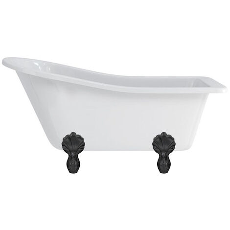 Baignoire îlot BUCKINGHAM Burlington 1500 x 740 x 780 mm avec 4 pied griffés noirs - Aquatop